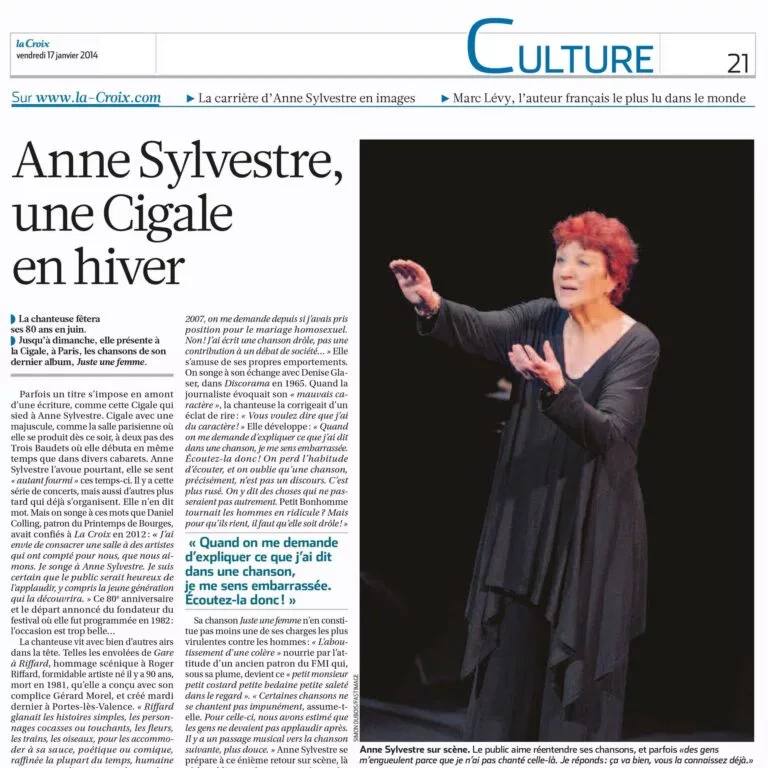 LA CROIX 17 JANVIER 2014